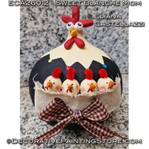 Sweet Blanche Mom Gourd Painting Pattern - Eliana Castellazzi
