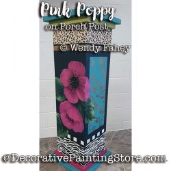 Pink Poppy on Porch Post ePacket - Wendy Fahey - PDF DOWNLOAD