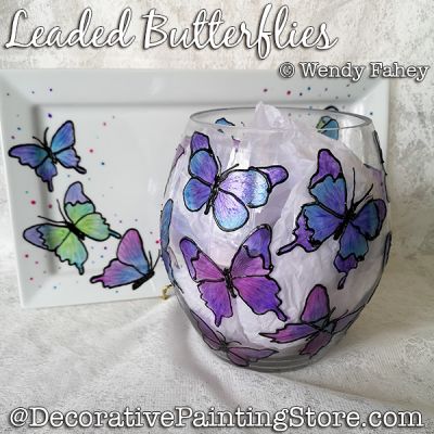 Leaded Butterflies (on Glass) DOWNLOAD - Wendy Fahey