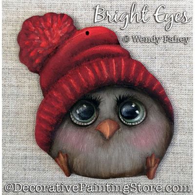 Bright Eyes (Baby Owl) Painting Pattern PDF DOWNLOAD - Wendy Fahey