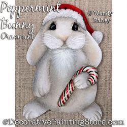 Peppermint Bunny Ornament Painting Pattern PDF DOWNLOAD - Wendy Fahey