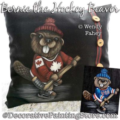 Bernie the Hockey Beaver Painting Pattern PDF DOWNLOAD - Wendy Fahey