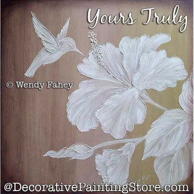 Yours Truly Painting Pattern Tutorial by Wendy Fahey painted using DecoArt  Americana Acrylic Paint and Texture Paste.