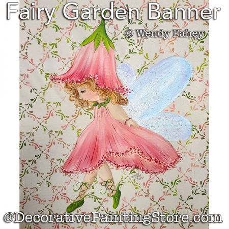 Fairy Garden Banner Painting Pattern PDF DOWNLOAD - Wendy Fahey