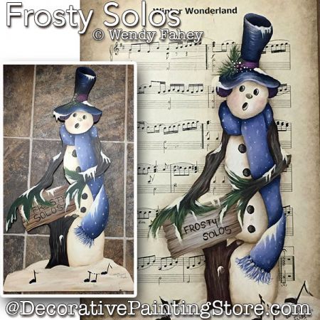 Frosty Solos (Snowman) Painting Pattern PDF DOWNLOAD - Wendy Fahey
