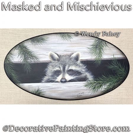 Masked and Mischievious (Raccoon) Painting Pattern PDF DOWNLOAD - Wendy Fahey