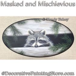 Masked and Mischieveious (Raccoon) Painting Pattern PDF DOWNLOAD - Wendy Fahey
