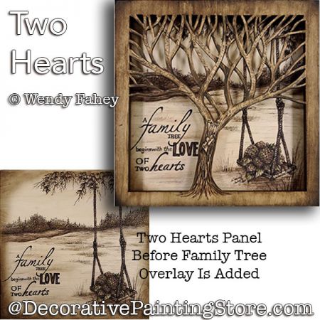 Two Hearts Painting Pattern PDF DOWNLOAD - Wendy Fahey