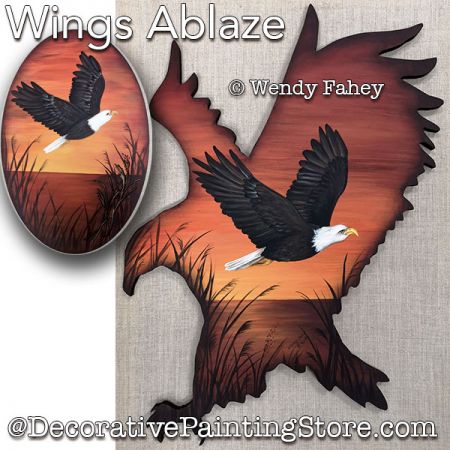 Wings Ablaze (Eagle) Painting Pattern PDF DOWNLOAD - Wendy Fahey