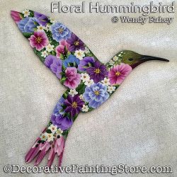 Floral Hummingbird Painting Pattern PDF DOWNLOAD - Wendy Fahey