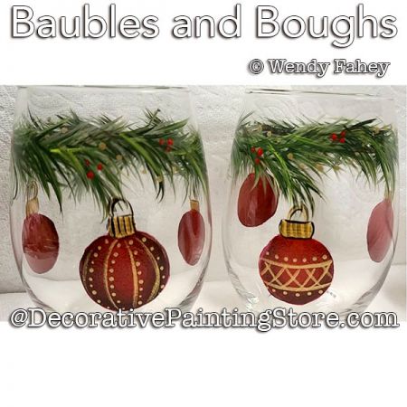 Baubles and Boughs Painting Pattern PDF DOWNLOAD - Wendy Fahey