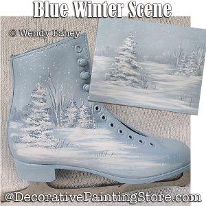 Blue Winter Scene Painting Tutorial PDF DOWNLOAD - Wendy Fahey