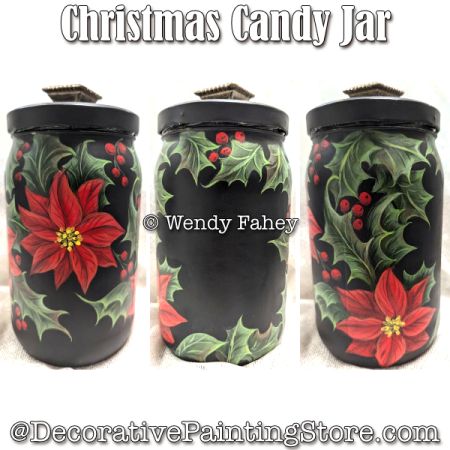 Christmas Candy Jar Painting Pattern - Wendy Fahey