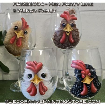 Hen Party Line Painting Pattern - Wendy Fahey