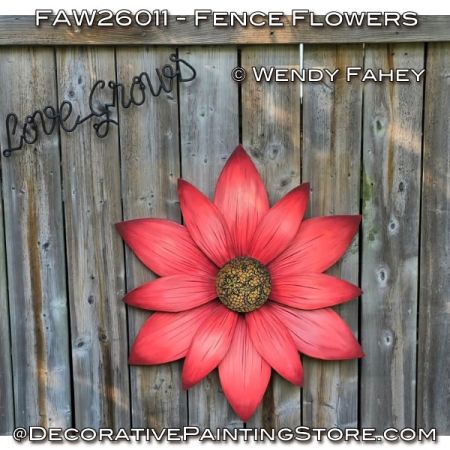 Fence Flowers Painting Pattern with Video - Wendy Fahey