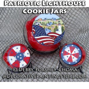 Patriotic Lighthouse Cookie Jars - Debby Forshey-Choma - PDF DOWNLOAD