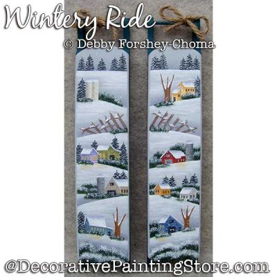 Wintery Ride Sleds Painting Pattern DOWNLOAD - Debby Forshey-Choma