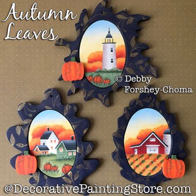 Autumn Leaves Ornaments Painting Pattern DOWNLOAD - Debby Forshey-Choma