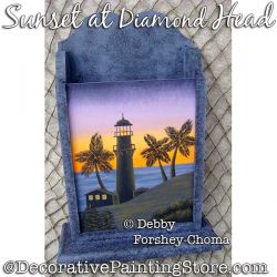 Sunset at Diamond Head Lighthouse Painting Pattern PDF DOWNLOAD - Debby Forshey-Choma