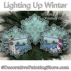 Lighting Up Winter Ornaments Painting Pattern PDF DOWNLOAD - Debby Forshey-Choma