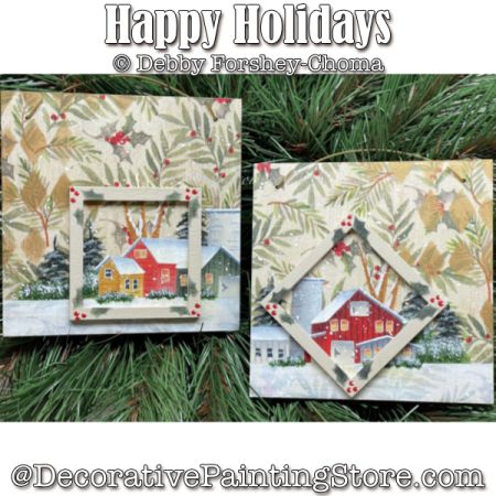 Happy Holidays Ornaments Painting Pattern PDF DOWNLOAD - Debby Forshey-Choma