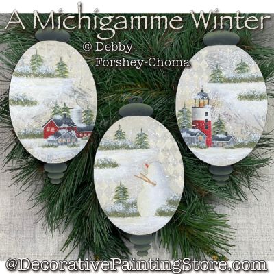 A Michigamme Winter Ornaments Painting Pattern - Debby Forshey-Choma
