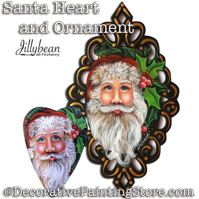 Santa Heart and Ornament PDF DOWNLOAD - Jillybean Fitzhenry