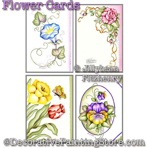 Flower Cards PDF Download - Jillybean Fitzhenry