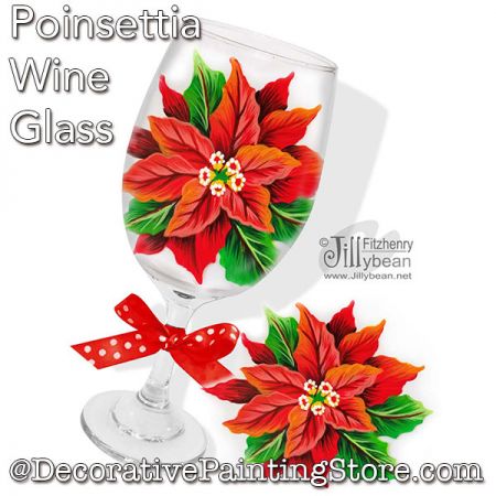 Poinsettia Wine Glass Download - Jillybean Fitzhenry