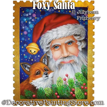 Foxy Santa Painting Pattern PDF Download - Jillybean Fitzhenry