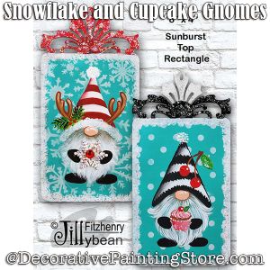 Snowflake and Cupcake Gnomes Painting Pattern - PDF Download - Jillybean Fitzhenry