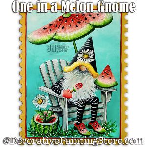 Once in a Melon Gnome Painting Pattern - PDF Download - Jillybean Fitzhenry