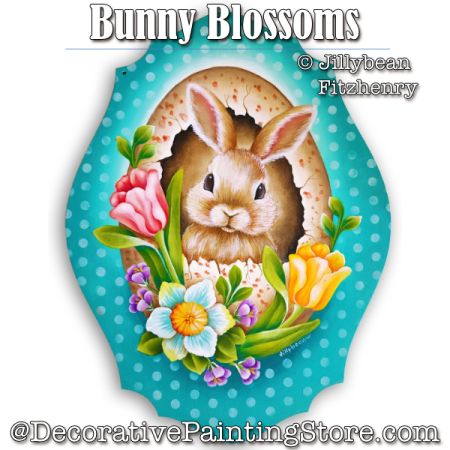 Bunny Blossoms Painting Pattern - PDF Download - Jillybean Fitzhenry