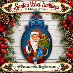 Santas Velvet Traditions Plaque Painting Pattern - Jillybean Fitzhenry