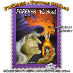 Forever Wicked Postage Stamp Plaque Painting Pattern - Jillybean Fitzhenry