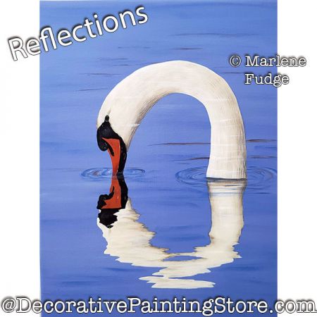 Reflections (Swan) Painting Pattern PDF DOWNLOAD - Marlene Fudge