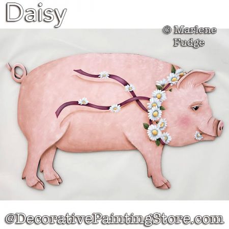 Daisy (Pig Plaque) Painting Pattern PDF DOWNLOAD - Marlene Fudge