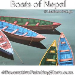 Boats of Nepal Painting Pattern PDF DOWNLOAD - Marlene Fudge