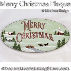 Merry Christmas Plaque Painting Pattern PDF DOWNLOAD - Marlene Fudge