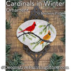 Cardinals in Winter Ornament Painting Pattern PDF DOWNLOAD - Marlene Fudge