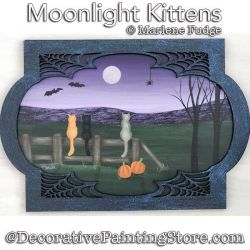 Moonlight Kittens Painting Pattern PDF DOWNLOAD - Marlene Fudge