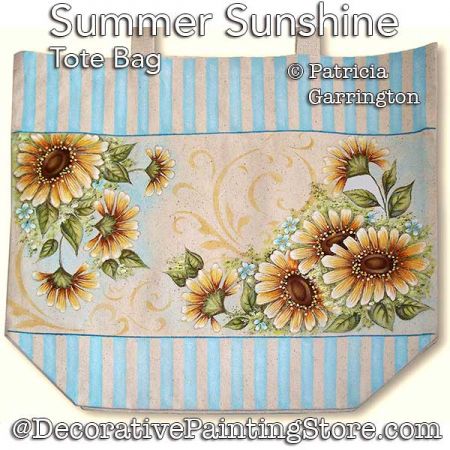 Summer Sunshine Tote Bag Painting Pattern PDF DOWNLOAD - Patricia Garrington