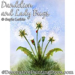 Dandelion & Ladybugs Watercolor - Gayle Laible - PDF DOWNLOAD