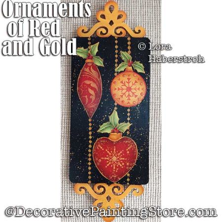 Ornaments of Red and Gold Pattern - Lora Haberstroh