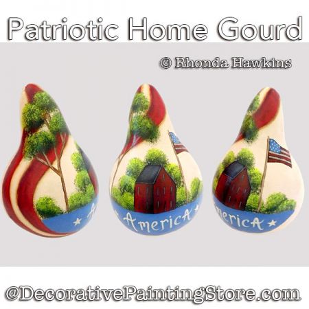 Patriotic Home Gourd Painting Pattern PDF DOWNLOAD - Rhonda Hawkins