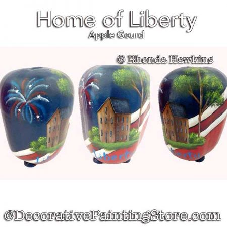 Home of Liberty Gourd Painting Pattern PDF DOWNLOAD - Rhonda Hawkins