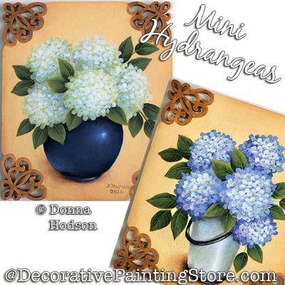 Mini Hydrangeas Painting Pattern PDF DOWNLOAD - Donna Hodson