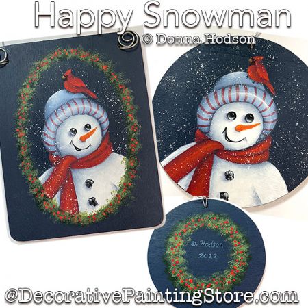 Happy Snowman Painting Pattern PDF DOWNLOAD - Donna Hodson