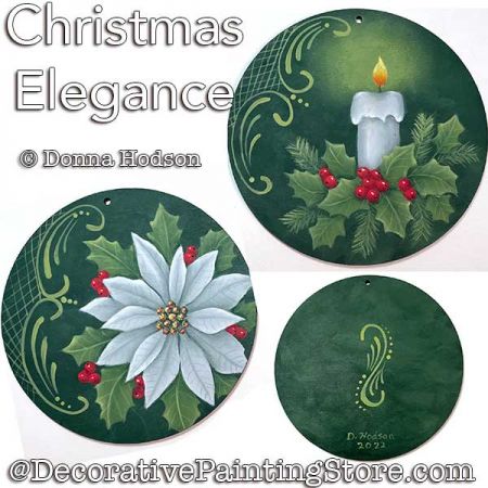 Christmas Elegance Ornaments Painting Pattern PDF DOWNLOAD - Donna Hodson