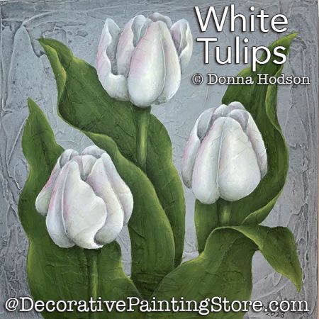 White Tulips Painting Pattern PDF DOWNLOAD - Donna Hodson